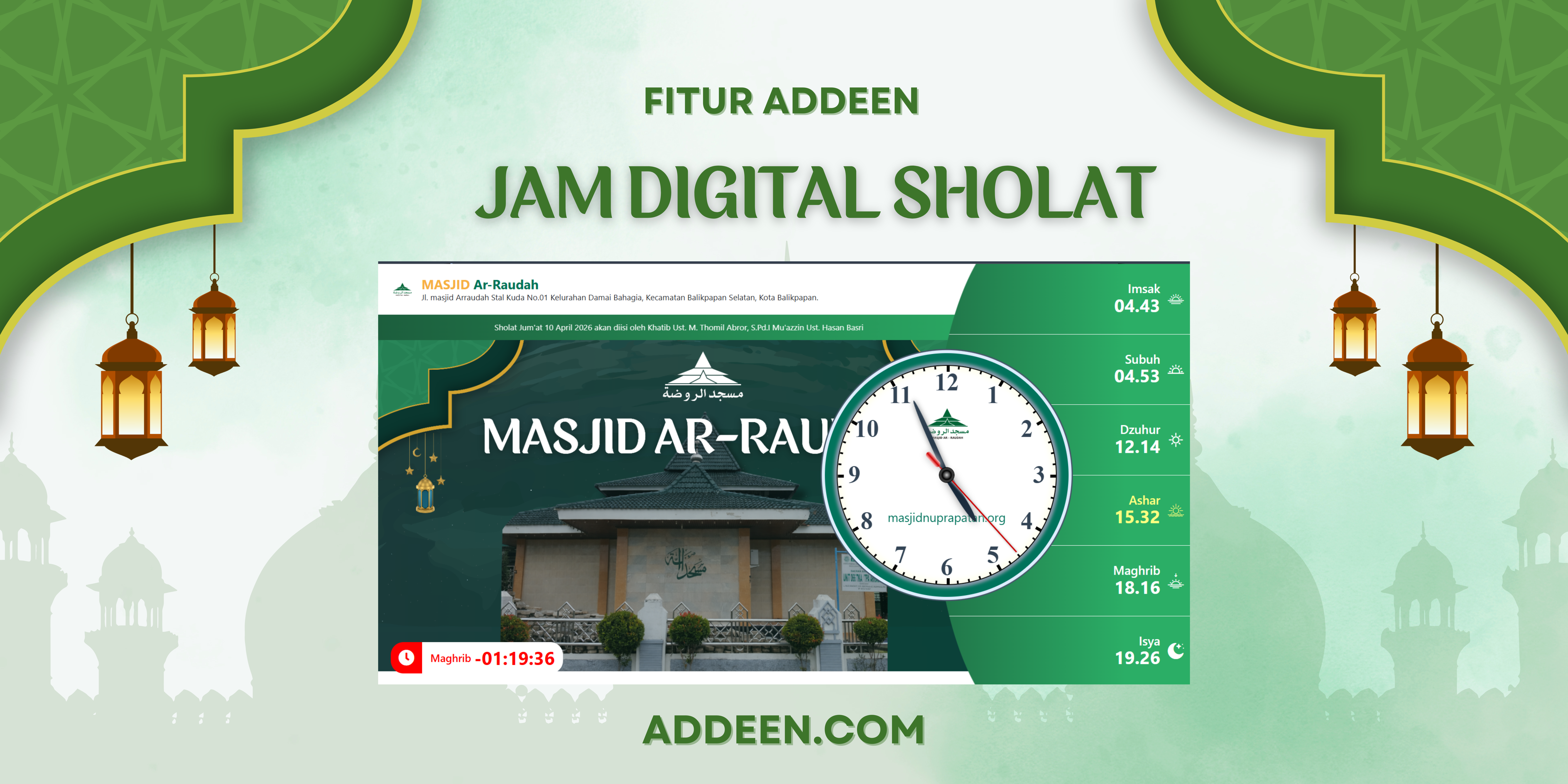 FITUR JAM DIGITAL SHOLAT